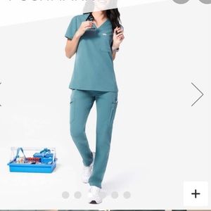 Figs Catarina scrub top hydrogen green xxs